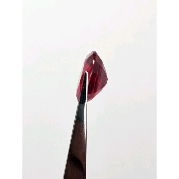 Lab-Grown Ruby Gemstone 8.76 ctw Loose High Quality Synthetic Faceted Oval Ruby - Picture 4 of 8